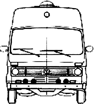 Boceto de una furgoneta de frente